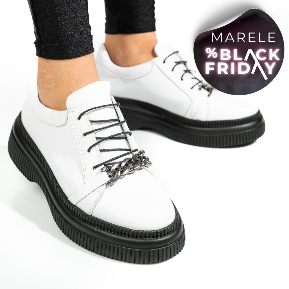 PANTOFI ALBI PIELE NATURALA  251620NP