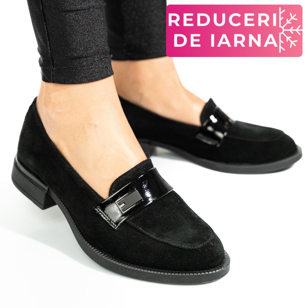 MOCASINI NEGRI PIELE NATURALA INTOARSA 2S7751626SP