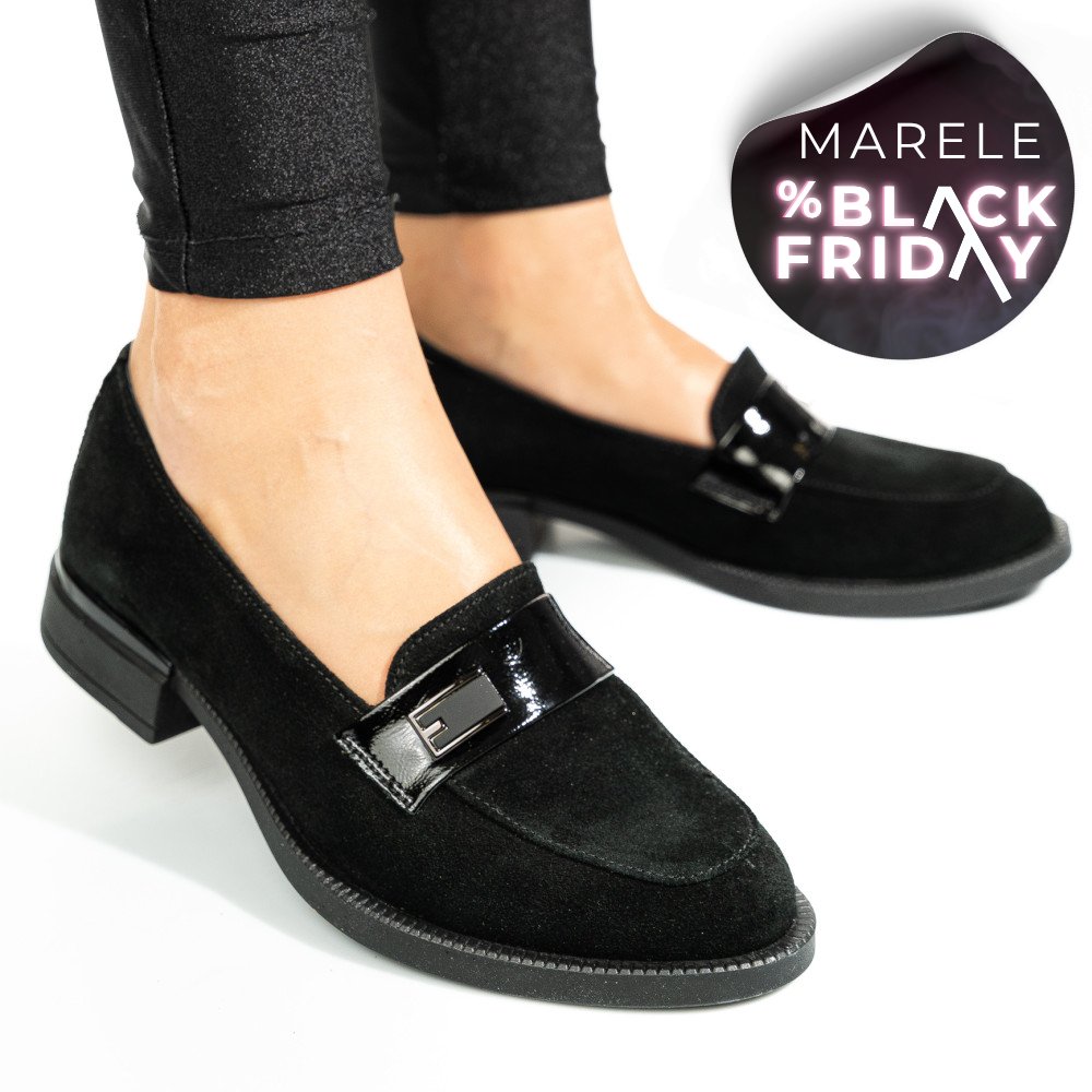 MOCASINI NEGRI PIELE NATURALA INTOARSA 2S7751626SP