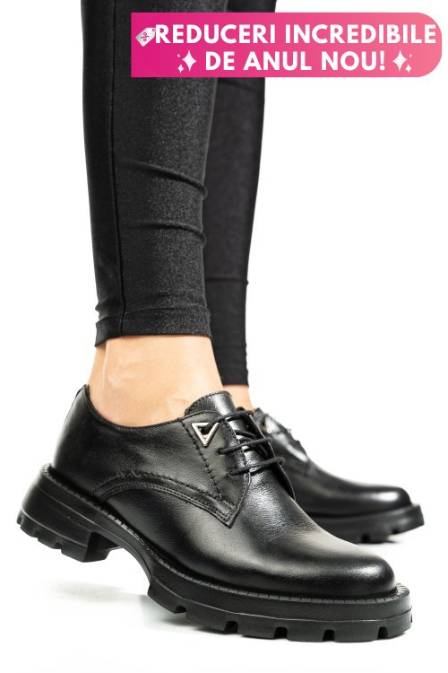 Pantofi negri piele naturala 2s7751615np