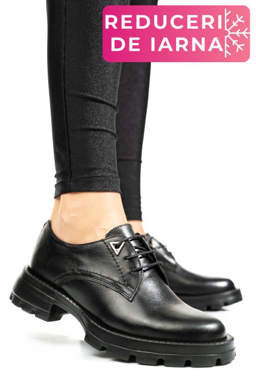 Pantofi negri piele naturala 2s7751615np