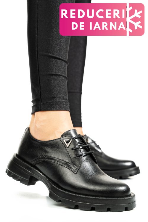Pantofi negri piele naturala 2s7751615np