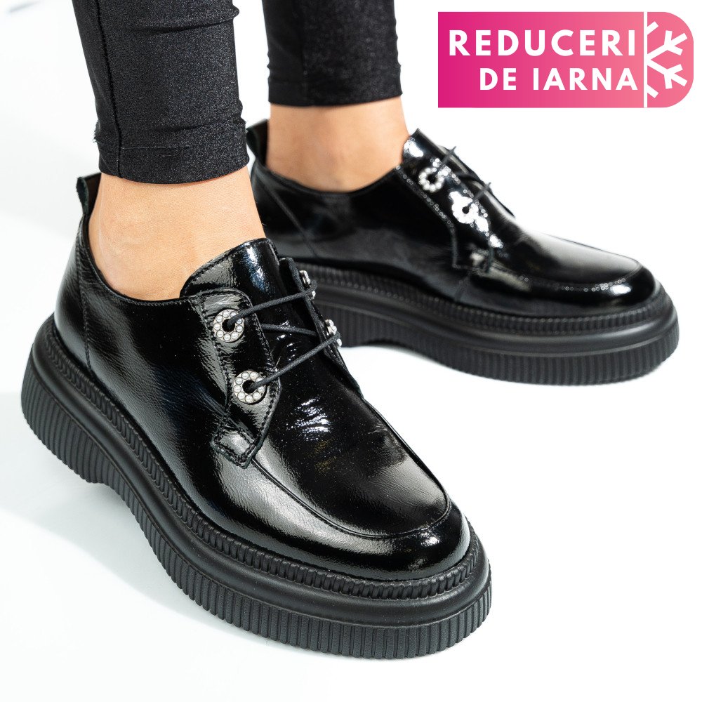 PANTOFI NEGRI PIELE NATURALA LACUITA 2S7751617NPK