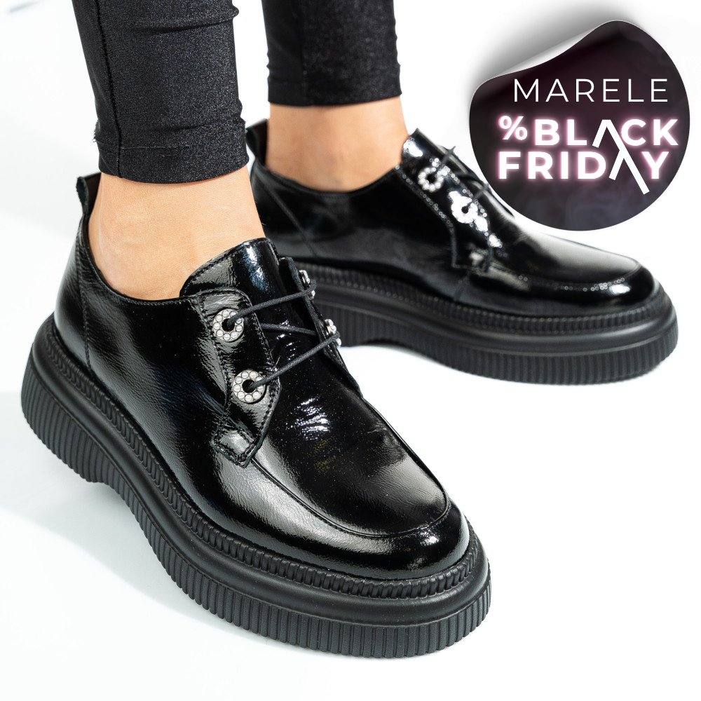 PANTOFI NEGRI PIELE NATURALA LACUITA 2S7751617NPK