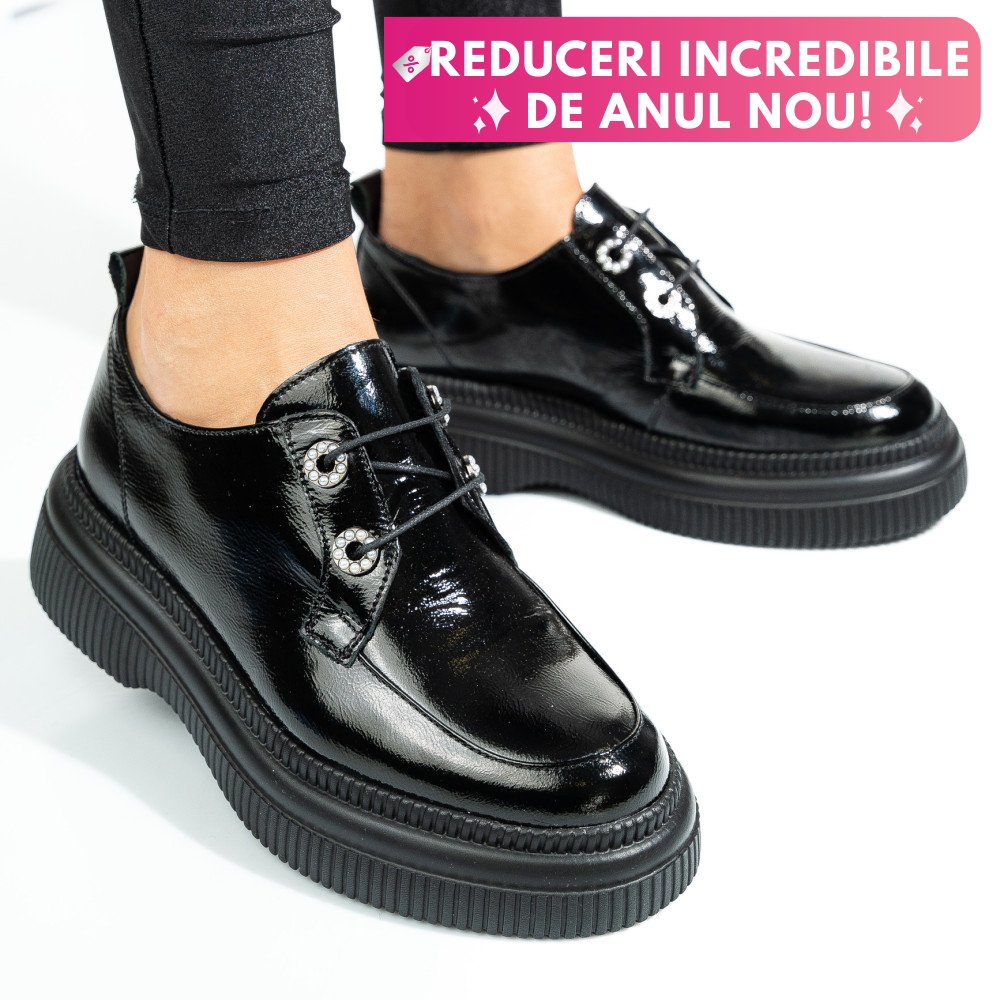 PANTOFI NEGRI PIELE NATURALA LACUITA 2S7751617NPK