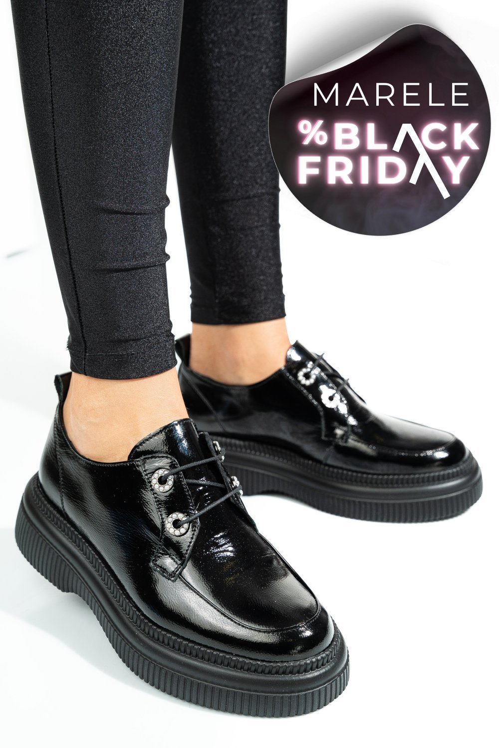 PANTOFI NEGRI PIELE NATURALA LACUITA 2S7751617NPK