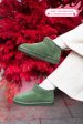 Ghete dama imblanite piele naturala intoarsa verde 1s771200