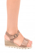 SANDALE TAUPE PIELE NATURALA 5PC473661