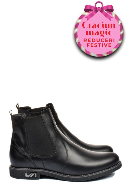 Ghete negre piele naturala 2s7711