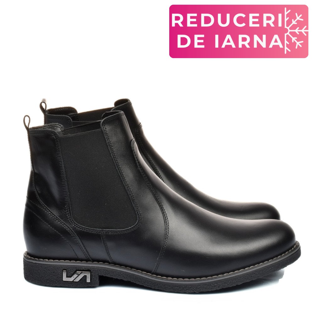 GHETE NEGRE PIELE NATURALA 2S7711