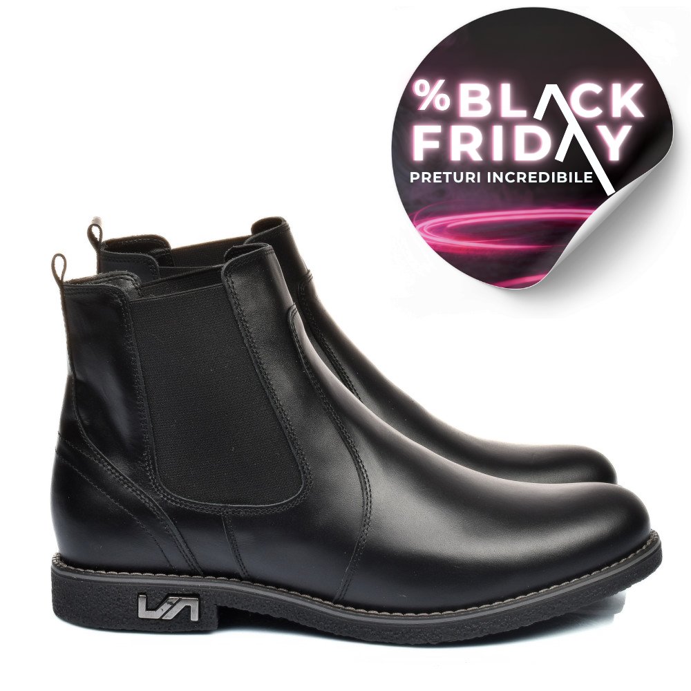 GHETE NEGRE PIELE NATURALA 2S7711