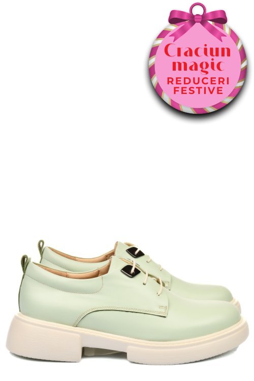 Pantofi verzi piele naturala  251622np