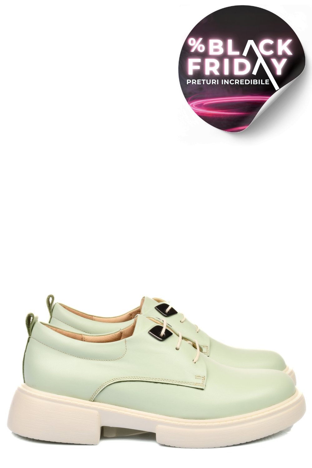 PANTOFI VERZI PIELE NATURALA  251622NP