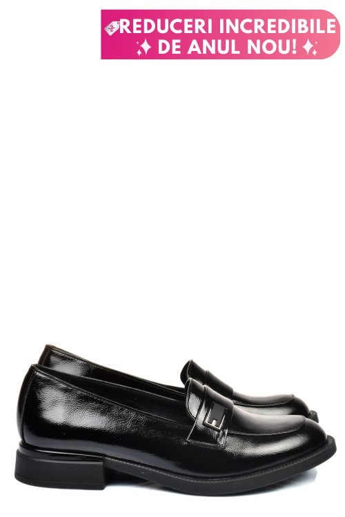 Mocasini negri piele naturala lacuita 251626npk