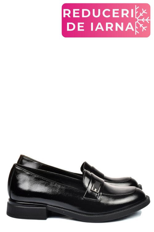 Mocasini negri piele naturala lacuita 251626npk