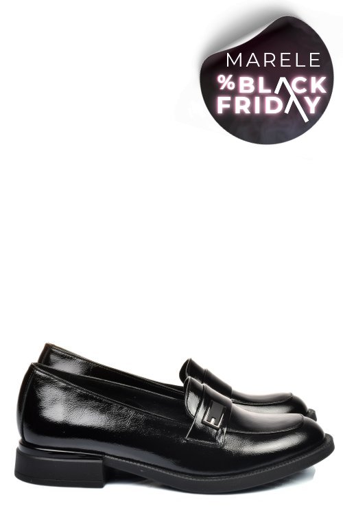 Mocasini negri piele naturala lacuita 251626npk