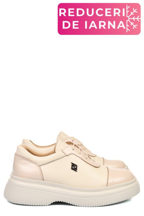 Pantofi crem piele naturala  251621np/npk