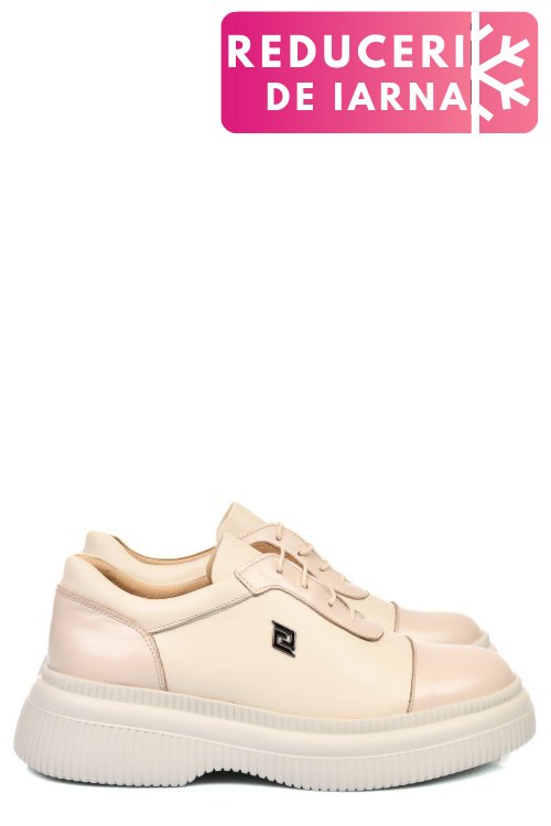 Pantofi crem piele naturala  251621np/npk