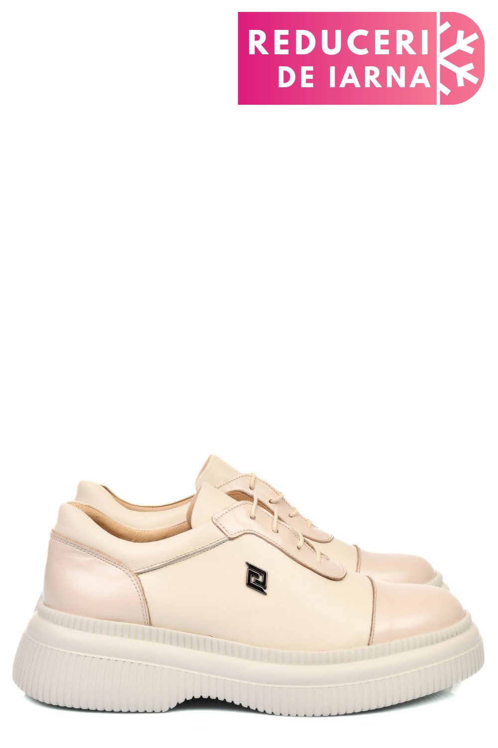 PANTOFI CREM PIELE NATURALA  251621NP/NPK