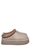 SOPRANI COUTURE, SABOTI TAUPE PIELE NATURALA INTOARSA SCW421P19