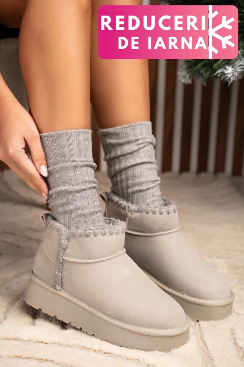 Soprani couture, cizme gri piele naturala intoarsa scw421p19