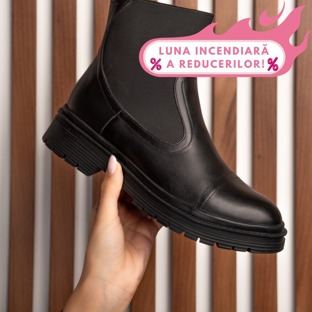 GHETE NEGRE PIELE NATURALA 9S77494