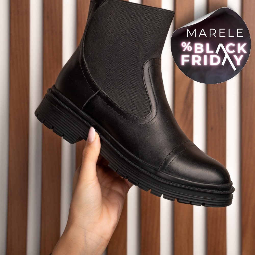 GHETE NEGRE PIELE NATURALA 9S77494