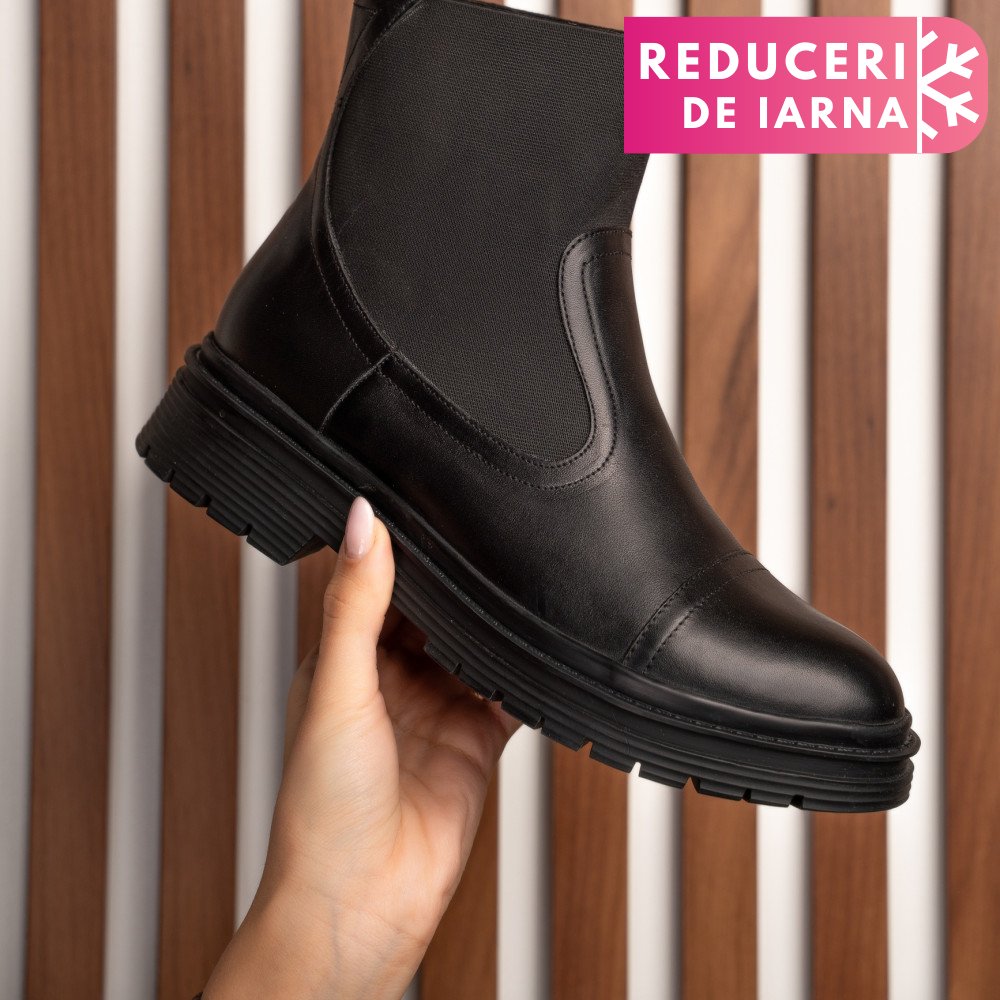 GHETE NEGRE PIELE NATURALA 9S77494