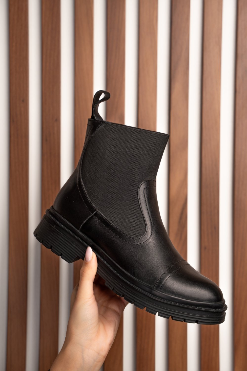 GHETE NEGRE PIELE NATURALA 9S77494