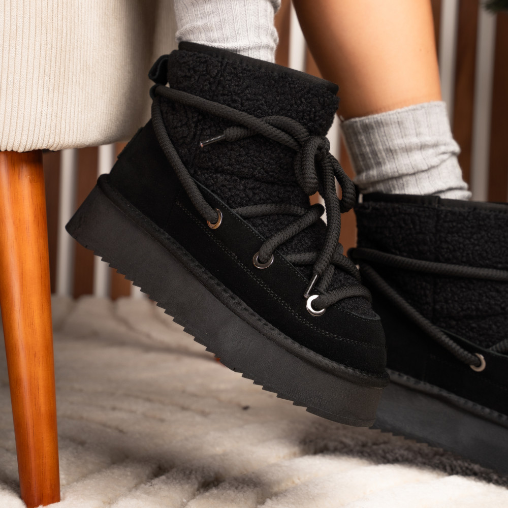 SOPRANI COUTURE, CIZME NEGRE PIELE NATURALA INTOARSA SCW421P17