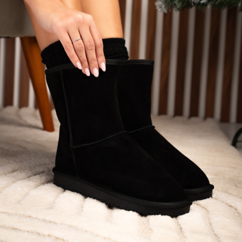 CIZME NEGRE PIELE NATURALA INTOARSA 5SP825