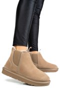 GHETE DAMA IMBLANITE PIELE NATURALA INTOARSA TAUPE 1S77208
