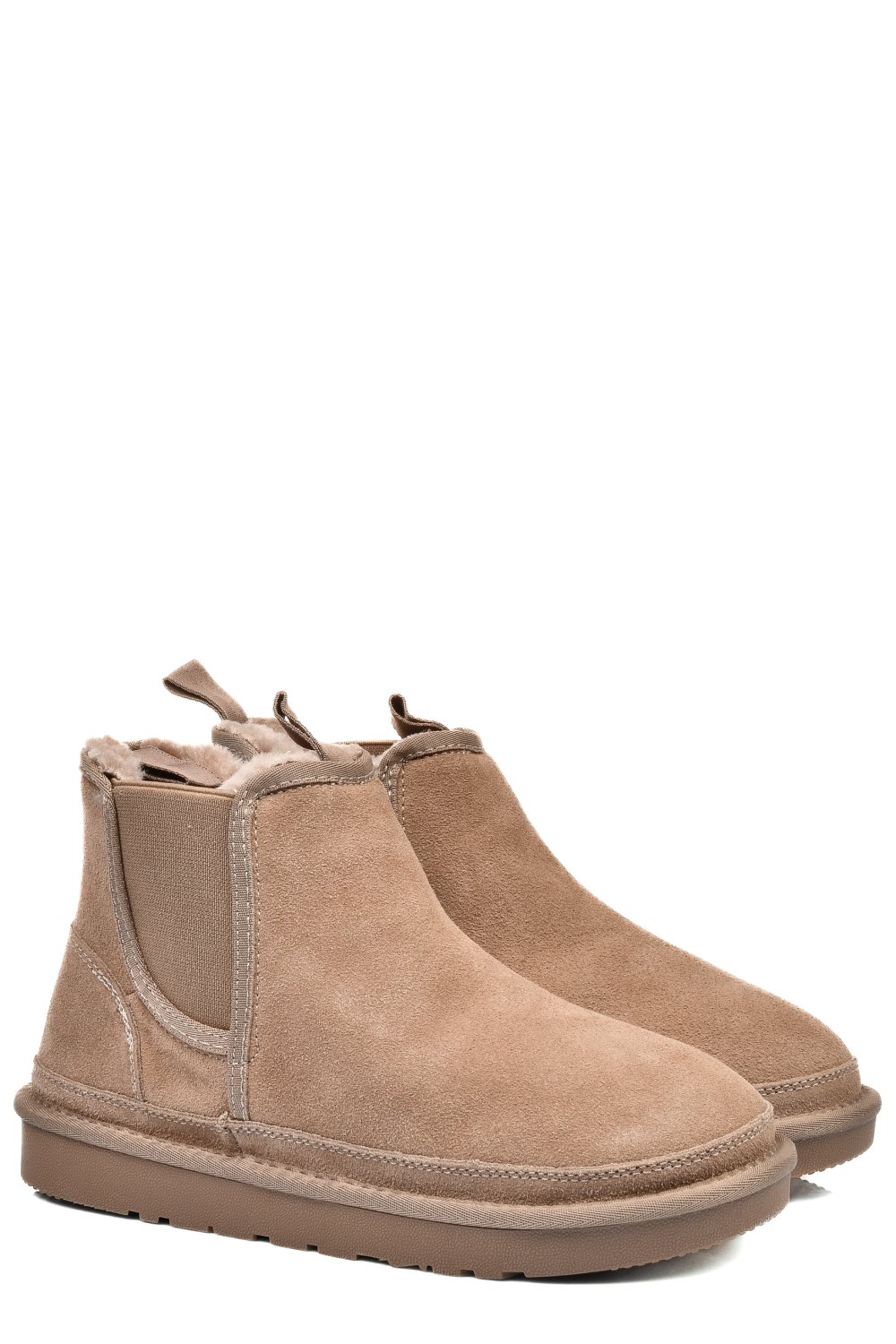 GHETE DAMA IMBLANITE PIELE NATURALA INTOARSA TAUPE 1S77208