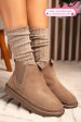 Ghete dama imblanite piele naturala intoarsa taupe 1s77208