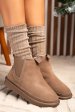 Ghete dama imblanite piele naturala intoarsa taupe 1s77208