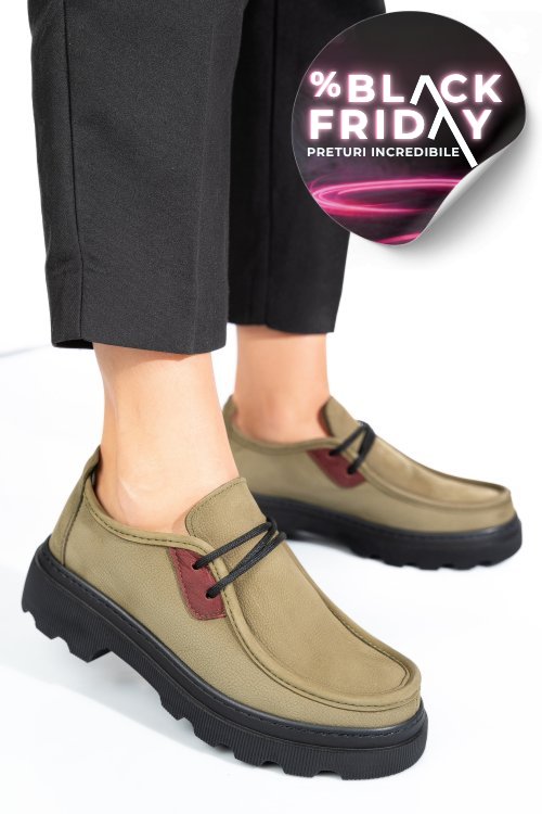 Pantofi verzi piele naturala nabuk apckd-9524