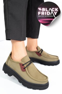 PANTOFI VERZI PIELE NATURALA NABUK APCKD-9524