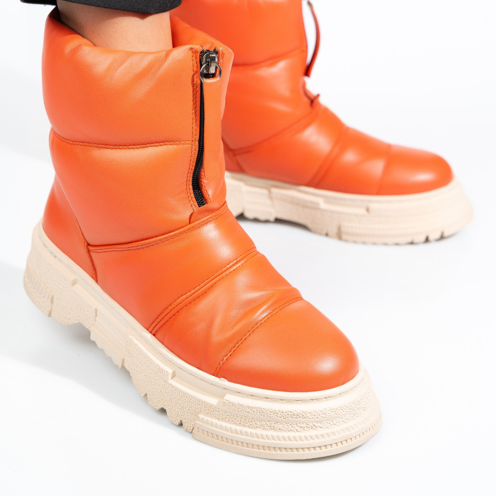 GHETE PORTOCALII PIELE NATURALA APCK4005