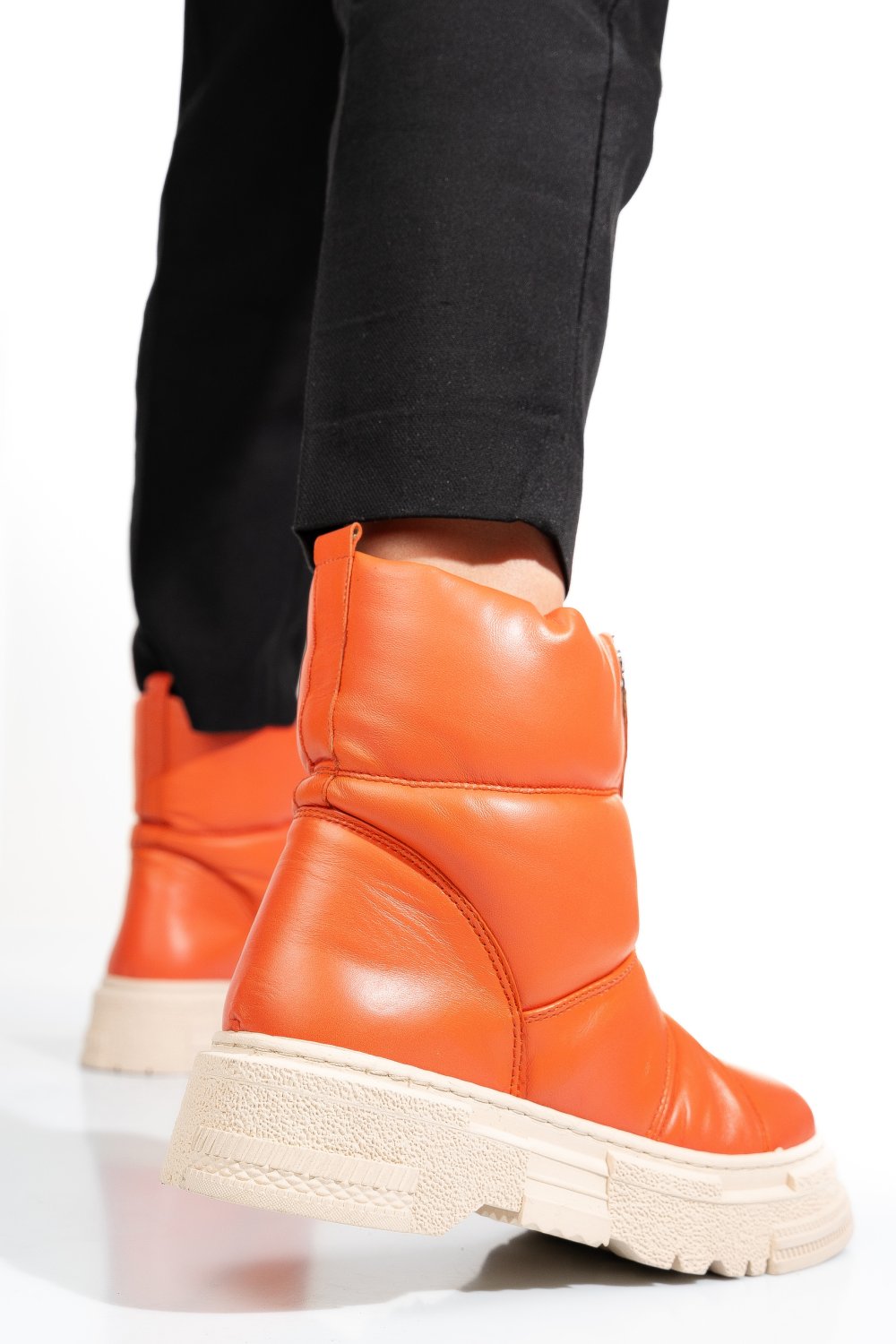 GHETE PORTOCALII PIELE NATURALA APCK4005