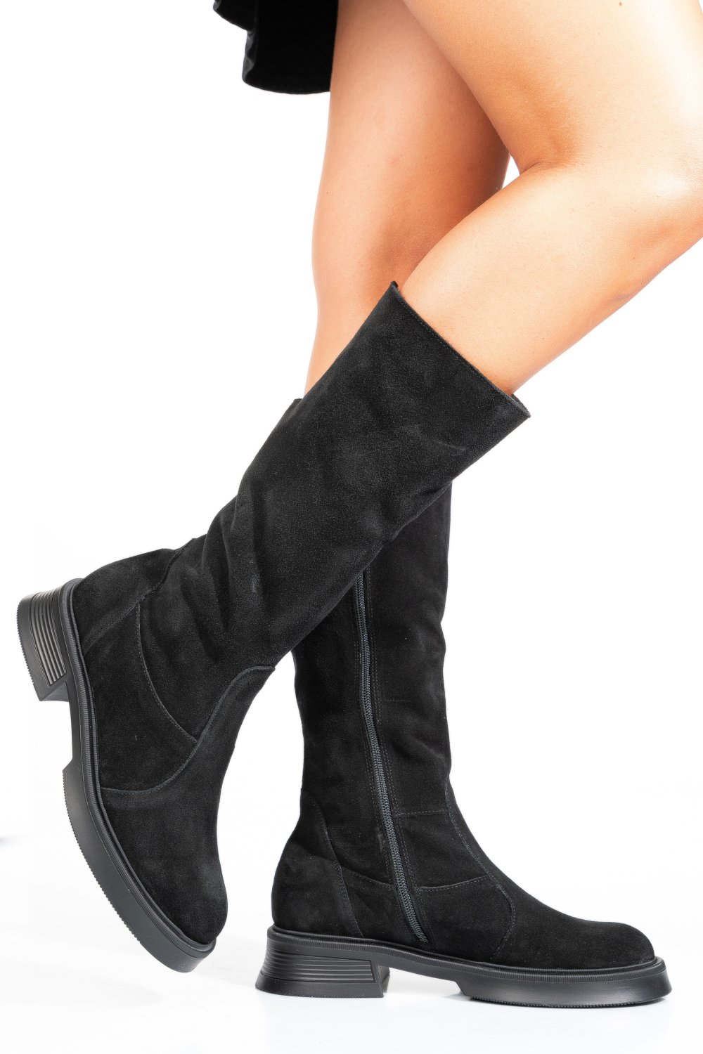 CIZME NEGRE PIELE NATURALA INTOARSA 8S7708