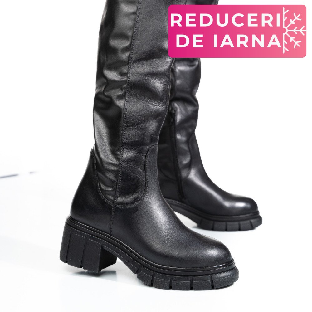 CIZME NEGRE PIELE NATURALA 1S770691