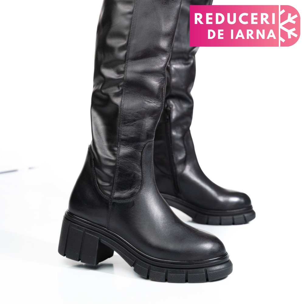 CIZME NEGRE PIELE NATURALA 1S770691