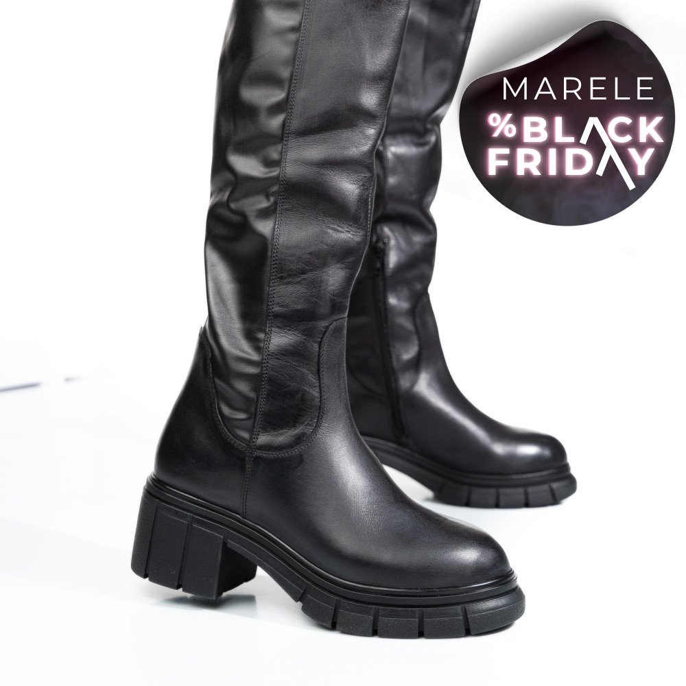 CIZME NEGRE PIELE NATURALA 1S770691