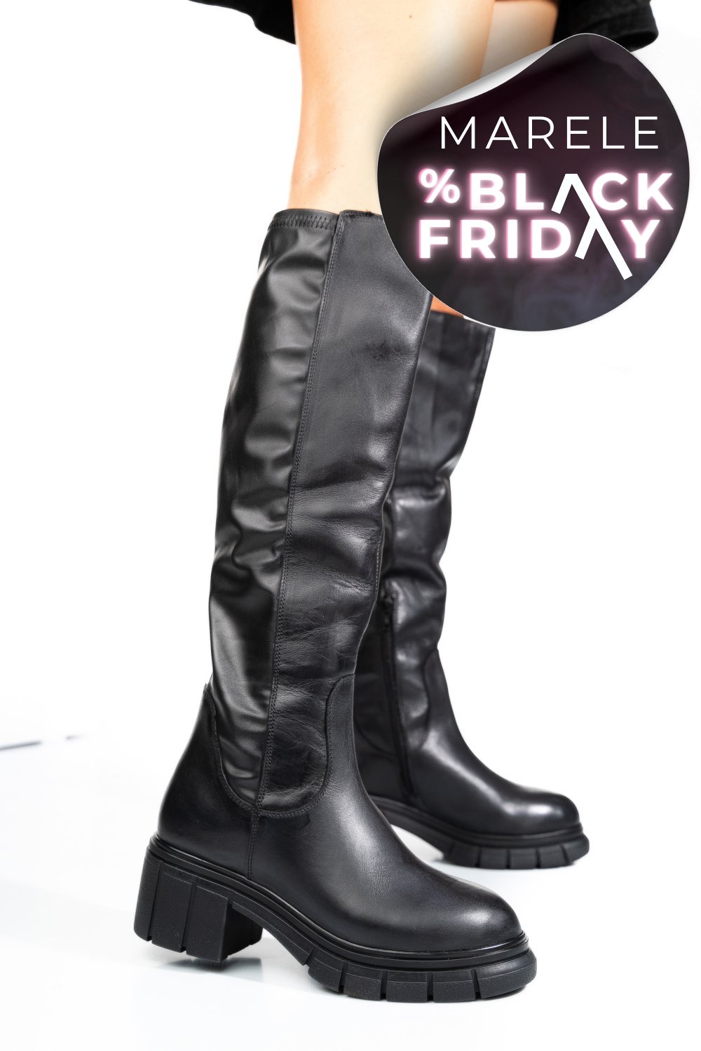 CIZME NEGRE PIELE NATURALA 1S770691