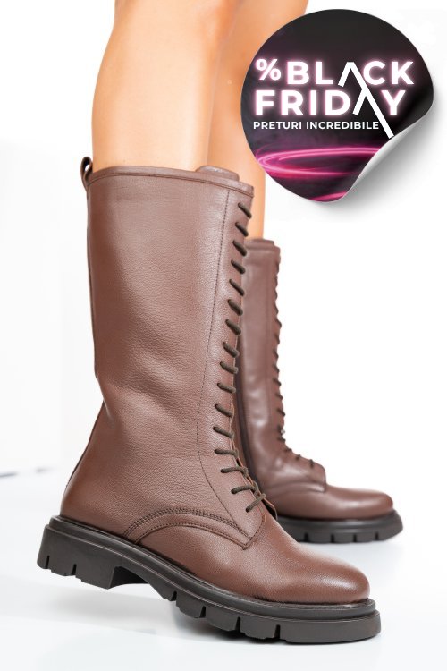 Ghete maro inchis piele naturala 1s770552