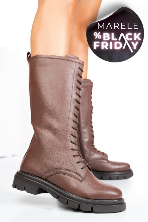 Ghete maro inchis piele naturala 1s770552