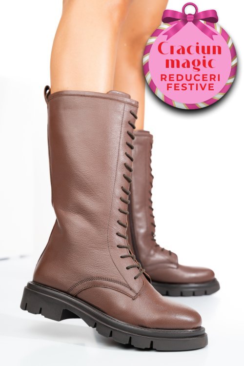 Ghete maro inchis piele naturala 1s770552