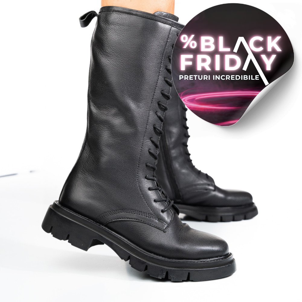 GHETE NEGRE PIELE NATURALA 1S770552