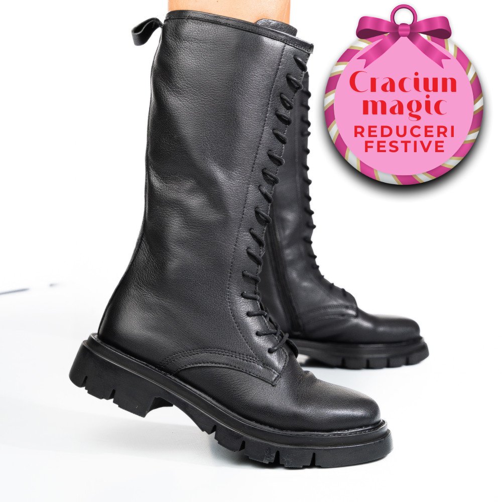 GHETE NEGRE PIELE NATURALA 1S770552