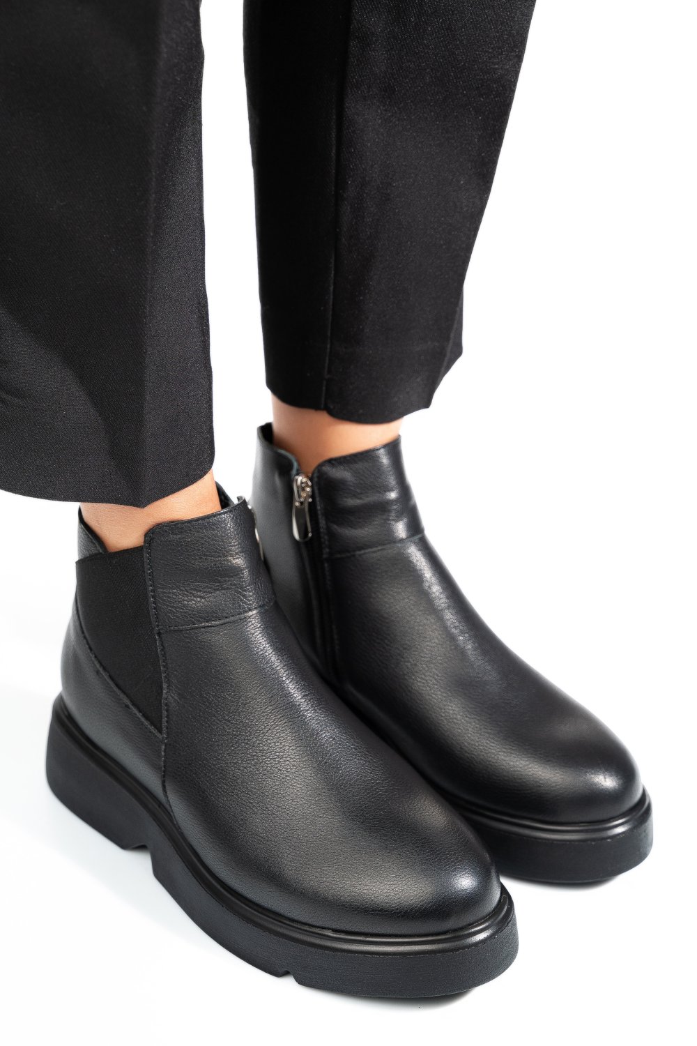 GHETE NEGRE PIELE NATURALA 2S77266